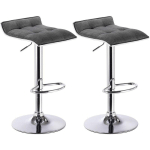 2 X TABOURET DE BAR EN LIN. TABOURET DE CUISINE AVEC REPOSE-PIED. HAUTEUR RÉGLABLE. GRIS FONCÉ - WOLTU