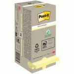 BLOC-NOTE ADHÉSIF JAUNE RECYCLING 127 X 76 MM - BLOC DE 100 FEUILLES