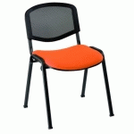LOT DE 2 - CHAISE CONFÉRENCE - DOSSIER MAILLE ASSISE ORANGE