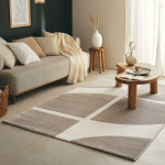 DEZENCO - 80X150 - TAPIS SALON ECHO BEIGE 80X150 EN POLYPROPYLÈNE DOUX ET SOYEUX - BEIGE