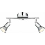 CLAIRAGE PLAFONNIER DÉCORATIVE 2 X SPOTS DEL CHROME LUMINAIRE LED SALLE DE SÉJOUR