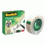 PACK DE 12 RUBANS ADHÉSIF SCOTCH MAGIC INVISIBLE - LARGEUR 19 MM X LONGUEUR 33 M + 2 OFFERTS