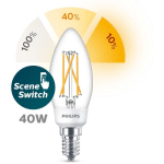 LED CEE: F (A - G) PHILIPS LIGHTING SCENESWITCH 77215400 E14 PUISSANCE: 5 W, 2.5 W, 1 W BLANC CHAUD