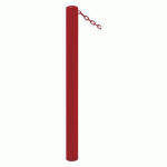 POTELET CARREFOUR Ø76 MM CHAINES 1 ANNEAU GALVA ROUGE 3004 - PROCITY