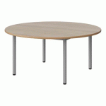 TABLE MALIBU Ø 120 T2 4P STRA ALAISÉ ACACIA/GRIS 9006