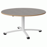 TABLE MALIBU Ø 120 T3 PC STRA ALAISÉ BÉTON F186/BLC 9016