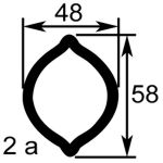 TUBE PROFIL (2A) LG.1450 EXT.48X58X4