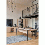 VOILE DE FOND BOIS POUR BUREAU ONYX L 170 CM CHÊNE CLAIR