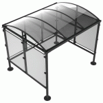 ABRI OZ 2.80 M TOIT PMMA ALVÉO. 3 COTÉS PMMA MÉTAL GRIS 7016 - BUTON DESIGN