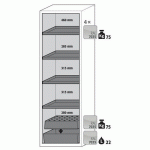 ARMOIRE SÉCURITÉ S-PHOENIX VOL.2-90 S90.196.060.FDACR GRIS - ASECOS