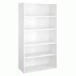 BIBLIOTHÈQUE ECLA H 182 X L 100 X P 45,6 CM BOIS FINITION BLANC
