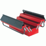 BOÎTES À OUTILS MÉTALLIQUE AVEC 5 COMPARTIMENTS - ROUGE ET NOIR - 53X20X20 MOB