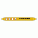 LOT DE 3 - MARQUEUR DE TUYAUTERIE - AMMONIAC - NFX 08-105 - VINYLE LAMINÉ 150 X 12 MM