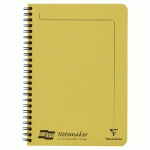 NOTEMAKER EUROPA CAHIER RELIURE INTÉGRALE A5 120 PAGES DÉTACHABLES LIGNÉ - JAUNE CITRON - LOT DE 10