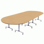 PACK AXE STRATIFIÉ 4 TABLES ANGLE INTÉGRÉ D/G 205*80 HÊTRE/ALU - MANUTAN EXPERT