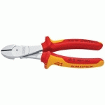 PINCE COUPANTE DÉMULTIPLIÉE 180MM- BI-MATIÈRE - CHROMÉE - ISOLÉE 1000V - KNIPEX