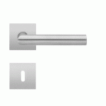 POIGNÉES DE PORTE SUR ROSACES CARRÉES SÉRIE EPL 28 Q RHODOS - SATINÉ - CLÉ L KARCHER DESIGN