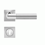 POIGNÉES DE PORTE SUR ROSACES CARRÉES SÉRIE ER 48Q OREGON -POLI SATINÉ -CLÉ L KARCHER DESIGN
