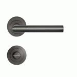 POIGNÉES DE PORTE SUR ROSACES RONDES SÉRIE ER 28 RHODOS - GRIS TITANIUM - CONDAMNATION KARCHER DESIGN