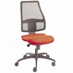 SIÈGE DE BUREAU SUN MAILLE FILET HAUTEUR AJUSTABLE À ROULETTES HAUTEUR DOSSIER 65-71 CM NOIR / ROUGE