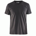 T-SHIRT COL V GRIS FONCÉ TAILLE 4XL - BLAKLADER