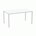 TABLE À MANGER VERSYS AVEC BASE ARGENTÉE RAL 9006 140 X 80 X 743 CM BLANC