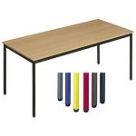 TABLE POLYVALENTE RECTANGLE - L. 180 X P. 80 CM - PLATEAU HÊTRE - PIEDS GRIS