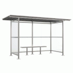 ABRI BUS BELLECOMBE TOITURE PLATE 308X160+BANC 180 ALU