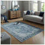 FLAIR RUGS - TAPIS VINTAGE PLAT RAYÉ RECTANGLE ANTIQUE TRADITIONAL BLEU 60X230 - BLEU