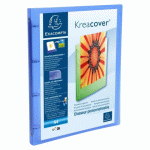 LOT DE 12 - CLASSEUR 4 ANNEAUX PLASTIFIÉ EXACOMPTA KREACOVER® PERSONNALISABLE A4 - DOS 1,5 CM BLEU