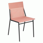 LOT DE 2 - CHAISE ASSISE GRAND-CONFORT HORIZON - TOILE BATYLINE - TERRACOTTA - PIED ACIER NOIR