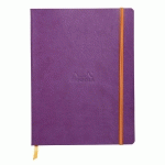RHODIARAMA CARNET SOUPLE 19X25 CM 160 PAGES LIGNÉ PAPIER IVOIRE 90G FERMETURE ÉLASTIQUE - VIOLET