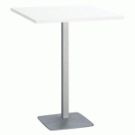 TABLE DE RÉUNION HAUTE MEETING BLANCHE CARRÉE 90 X 90 CM PIEDS ALUMINIUM