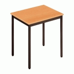 TABLE POLYVALENTE RECTANGLE - L. 70 X P. 60 CM - PLATEAU HETRE - PIEDS NOIRS