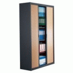 ARMOIRE À RIDEAUX DÉMONTABLES 200 X 120 CM CORPS ANTHRACITE-RIDEAUX HÊTRE