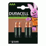 BLISTER 4 ACCUS RECHARGEABLES DURACELL STAY CHARGED AAA - LR03