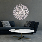 PLAFONNIER DESIGN SUSPENSION SALON SALLE À MANGER SUSPENSION LUMINAIRE BOULE CHROMÉE