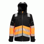 PORTWEST PW368 VESTE DE PLUIE EXTREME PW3 HV CLASSE 1 ORANGE/NOIR - TAILLE S