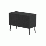 RANGEMENT BAS TENI LARG.80 CM 2 PORTES NOIR/NOIR - MBA