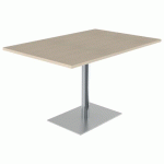 TABLE MENORCA 120X80 T6 - ÉP 24MM STRAT ABS ÉRABLE G./CHROMÉ - MOBIDECOR