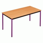 TABLE MODULAIRE DOMINO RECTANGLE - L. 120 X P. 60 CM - PLATEAU HETRE - PIEDS PRUNE