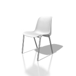 CHAISE COLLECTIVITÉ COQUE UNIVERSELLE - POLYPROPYLÈNE - BLANC - PIEDS MÉTAL CHROMÉ - LOT DE 6
