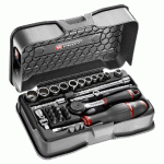 COFFRET DE DOUILLES 1/4'' 12 PANS MÉTRIQUES ET EMBOUTS 31 PIÈCES - FACOM - R.161-5P12