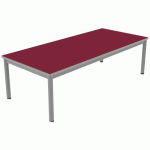 TABLE CARÉLIE MOB 180X80 T2 STRA POLYURÉ. CERISE GRIS/9006 - MOBIDECOR
