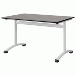 TABLE MALIBU 120X80 T5 DL STRA BÉTON F186/NOIR BLC 9016