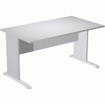 BUREAU DROIT AVEC PIEDS L FAST - 120 CM - GRIS - GRIS/ALU