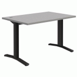 BUREAU DROIT - GRIS CLAIR/ GRIS FONCÉ - LONGUEUR 120 CM - QUADRIFOGLIO