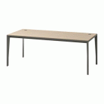 BUREAU DROIT OPALE L 200 X P 90 CM ORME PIED GRIS