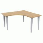 BUREAU EVIDENCE SYMÉTRIQUE 140X140 CHÊNE CLAIR/ALU - VINCO