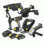 KIT 5 MACHINES OUTILLAGE 18V + BATTERIES 1,5AH + CHARGEUR FARTOOLS